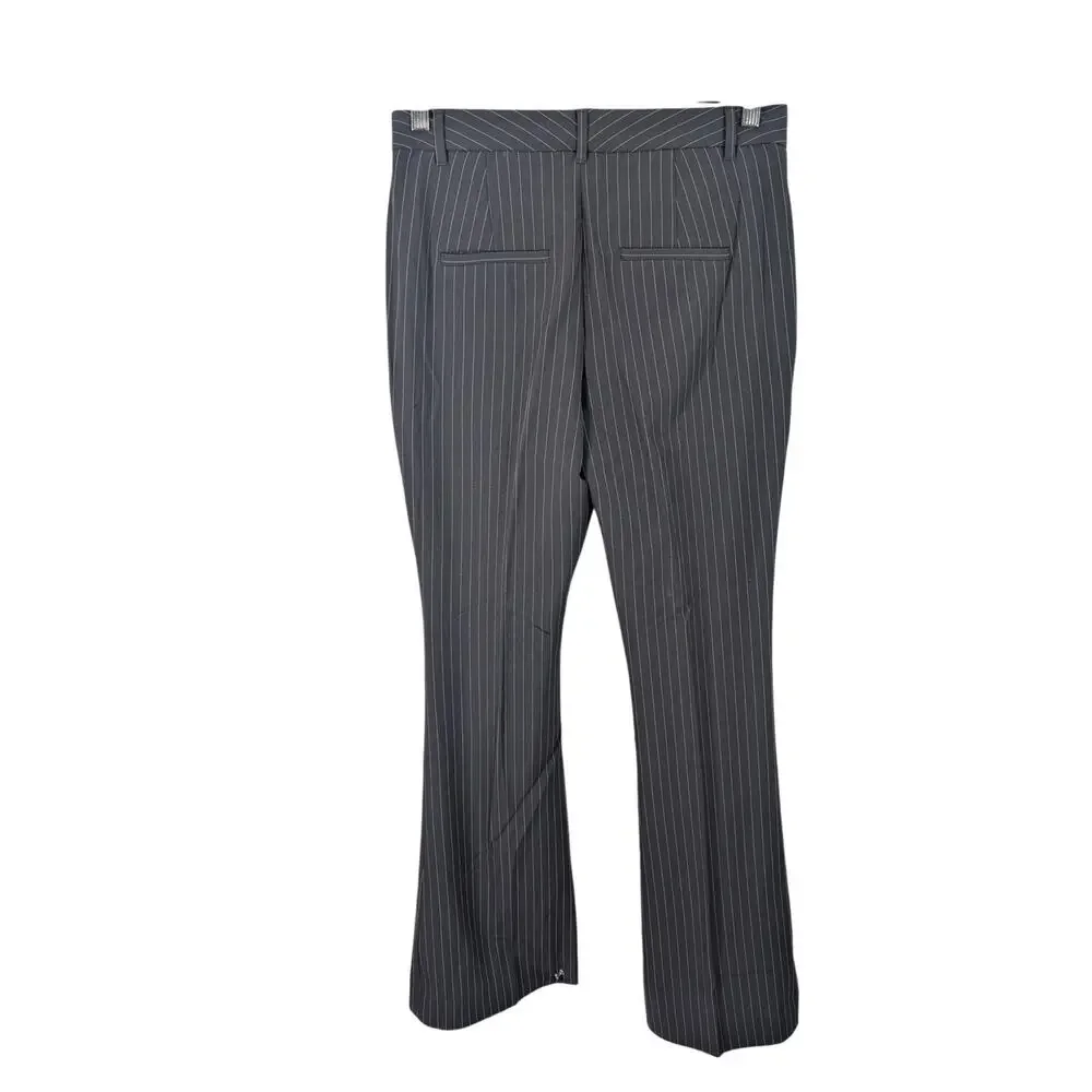 NWT@$110! BANANA REPUBLIC! DOVE GRAY, WHITE PINSTRIPE, WIDE FLARE LEG PANTS! 2